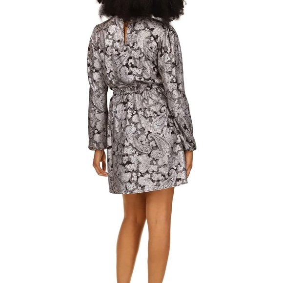 MICHAEL MICHAEL KORS Metallic Paisley Crepe Mini Dress - Picture 5 of 5